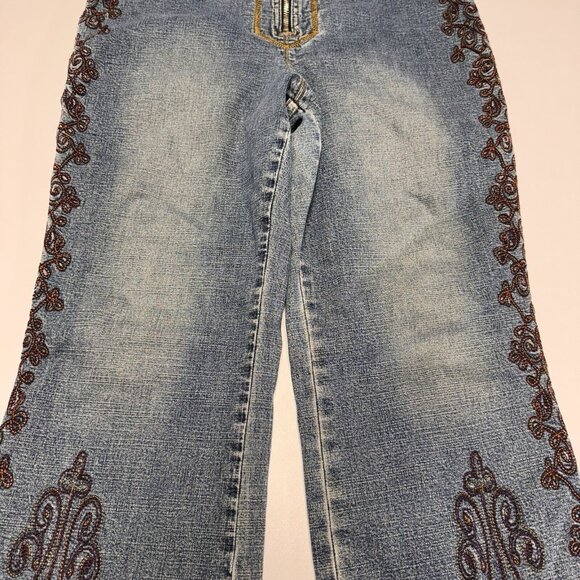 Z. Cavaricci Blue Jeans with Brown Embroidery - Picture 6 of 16